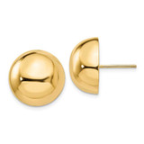 Image of 16mm 14K Yellow Gold Polished 16mm Half Ball Post Earrings