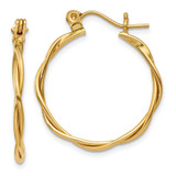 Image of 24mm 14K Yellow Gold Polished Twisted Circle Hoop Earrings