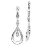 Image of 29mm 10k White Gold Teardrop Dangle Diamond Earrings Jackets