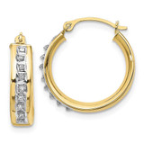 Image of 18mm 10k Yellow Gold Diamond Fascination Round Hoop Earrings