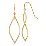 Image of 47mm 10k Yellow Gold Polished Twisted Oblong Dangle Earrings