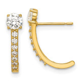 Image of 16mm 14K Yellow Gold Madi K Polished CZ Post J-Hoop Earrings