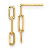 Image of 18.9mm 14K Yellow Gold Polished Open Link Post Dangle Earrings