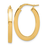 Image of 23mm 14K Yellow Gold Polished Square Tube Oval Hoop Earrings