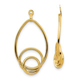 Image of 28mm 10k Yellow Gold Polished Fancy Teardrop Earrings Jackets