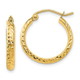 Image of 18mm 10k Yellow Gold Diamond-cut 2.8x18mm Hollow Hoop Earrings