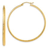 Image of 46mm 14K Yellow Gold Diamond-cut 2.8x46mm Hollow Hoop Earrings