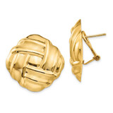 Image of 26mm 14K Yellow Gold Polished & Satin Omega Back Post Earrings