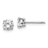 Image of 10k White Gold Round 4-Prong 1.00ctw Diamond Stud Earrings