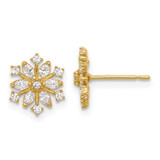 Image of 8.8mm 14K Yellow Gold Madi K Polished CZ Snowflake Post Earrings