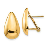 Image of 20mm 14K Yellow Gold Polished Teardrop Omega Back Post Earrings