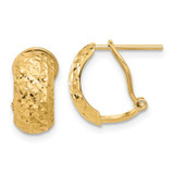 Image of 13mm 14K Yellow Gold Polished and Diamond-cut Omega Back Earrings