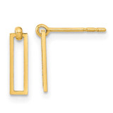 Image of 10.75mm 14K Yellow Gold Polished Open Rectangle Dangle Post Earrings