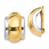 Image of 16mm 14K Yellow Gold with Rhodium Omega Clip Non-pierced Earrings