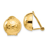 Image of 12mm 14K Yellow Gold Omega Clip 12mm Hammered Non-pierced Earrings