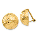 Image of 18mm 14K Yellow Gold Omega Clip 18mm Hammered Non-pierced Earrings