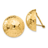 Image of 21mm 14K Yellow Gold Omega Clip 20mm Hammered Non-pierced Earrings