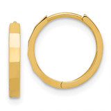 Image of 13.2mm 14K Yellow Gold Polished and Diamond-cut Hinged Hoop Earrings