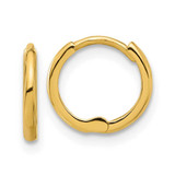Image of 10.3mm 14K Yellow Gold Polished 1.45x11mm Hinged Huggie Hoop Earrings