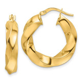 Image of 10k Yellow Gold Polished 5.25mm Hollow Twisted Round Hoop Earrings