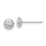 Image of 5.53mm 14K White Gold Polished and Diamond-cut 5.5mm Button Post Earrings