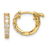 Image of 12mm 14K Yellow Gold .42ct 12-2.0mm Round Hoop w/ Safety Clasp Diamond Earrings