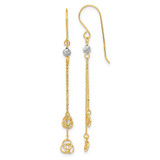 Image of 54mm 14k Two-tone Gold Polished Diamond-cut Love Knot Dangle Shepherd Hook Earrings