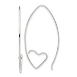 Image of 40.75mm Sterling Silver Heart Threader Earrings QE14618