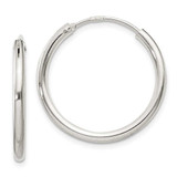 Image of 22mm Sterling Silver 2mm Hoop Earrings QE4368