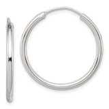 Image of 26mm Sterling Silver 2mm Hoop Earrings QE4369