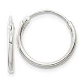 Image of 14mm Sterling Silver 1.3mm Hoop Earrings QE4347