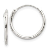 Image of 15mm Sterling Silver 1.3mm Hoop Earrings QE4348