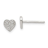 Image of 6mm Sterling Silver CZ Heart Post Earrings QE11767