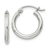 Image of 17mm Sterling Silver 2mm Round Hoop Earrings QE797SP