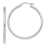 Image of 37mm Sterling Silver 2mm Round Hoop Earrings QE806SP