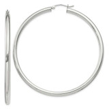 Image of 61mm Sterling Silver 3mm Round Hoop Earrings QE4398SP