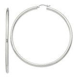 Image of 71mm Sterling Silver 3mm Round Hoop Earrings QE4400SP