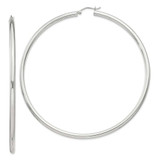 Image of 81mm Sterling Silver 3mm Round Hoop Earrings QE4401SP