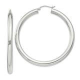 Image of 52mm Sterling Silver 4mm Round Hoop Earrings QE4403SP