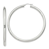 Image of 68mm Sterling Silver 4mm Round Hoop Earrings QE4405SP