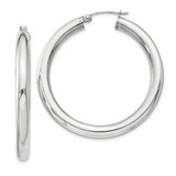 Image of 42mm Sterling Silver 4mm Round Hoop Earrings QE817SP
