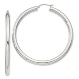 Image of 58mm Sterling Silver 4mm Round Hoop Earrings QE819SP