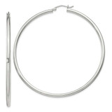 Image of 67mm Sterling Silver 2.5mm Round Hoop Earrings QE4393SP