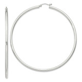 Image of 73mm Sterling Silver 2.5mm Round Hoop Earrings QE4394SP