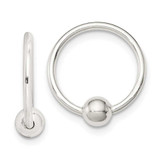 Image of 15mm Sterling Silver Bead Endless Hoop Earrings QE1855