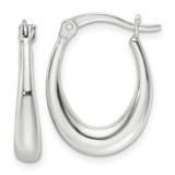 Image of 20.5mm Sterling Silver Polished Oval Hoop Earrings QE16917