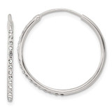 Image of 25.5mm Sterling Silver Crystal Endless Hoop Earrings QE15812