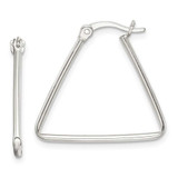 Image of 22.1mm Sterling Silver Polished Triangle Hoop Earrings QE14108