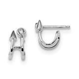 Image of 12.7mm Sterling Silver Rhodium-plated CZ Post Earrings QE13464
