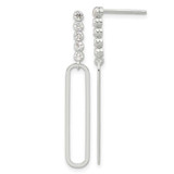 Image of Sterling Silver E-coated CZ Post Dangle Earrings QE17051